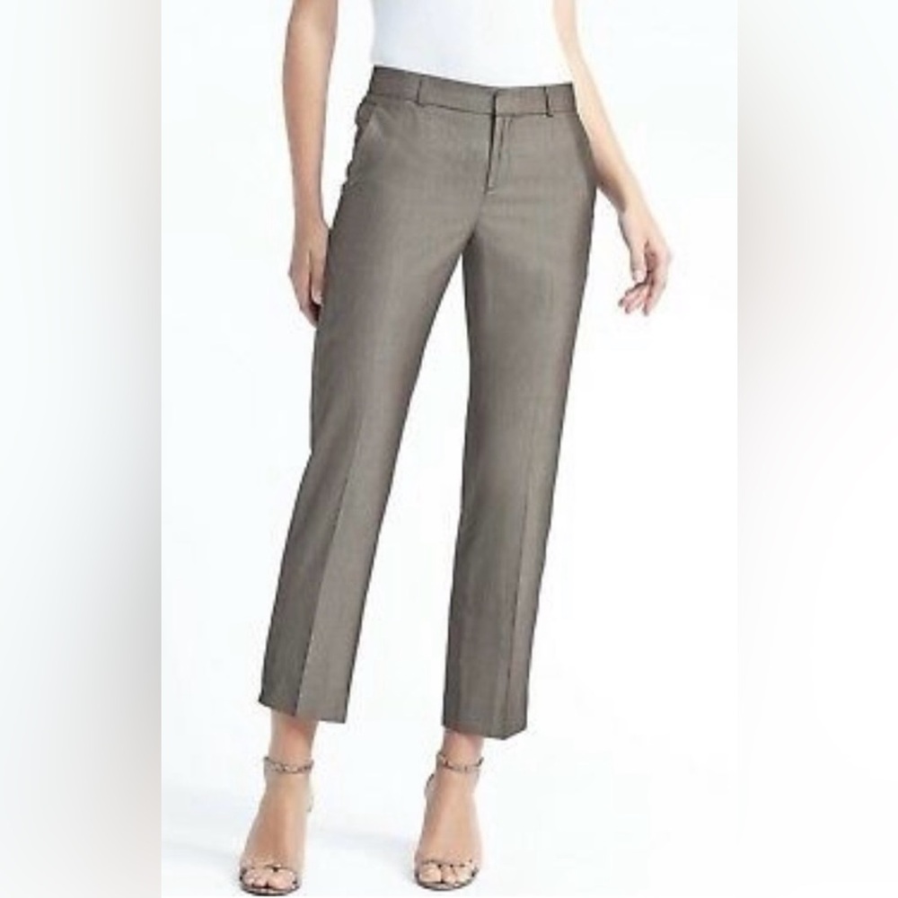 Banana Republic Silk Blend Logan Crop Mid Rise Trouser Pant Size 14 NWT - Picture 1 of 13